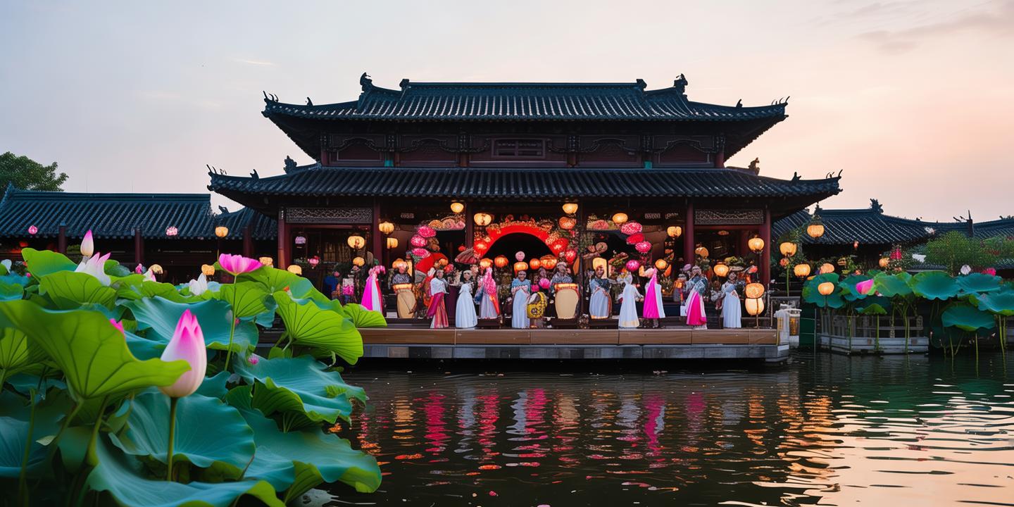 护城河荷花音乐节启幕,水上实景演出再现建安风骨